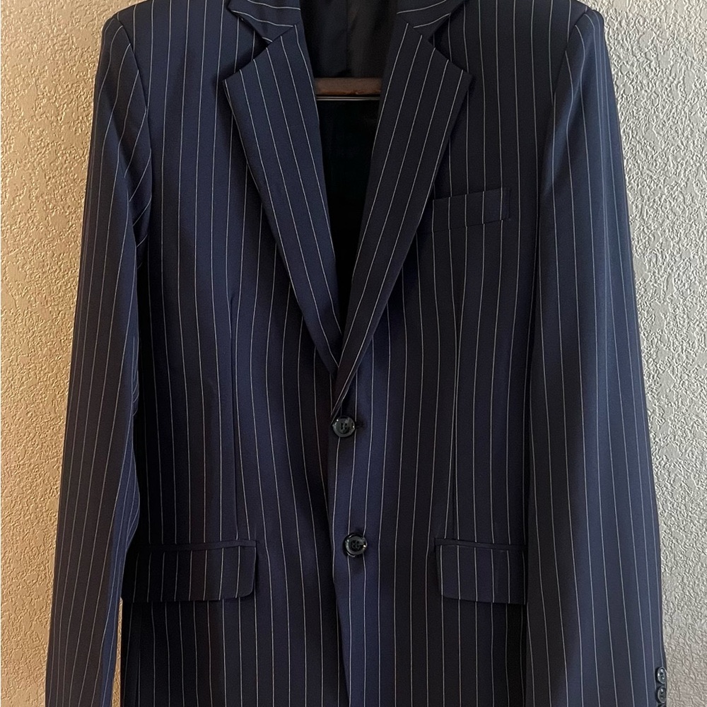 Full Blue Suit Delicate White Lines Brand New Never Used